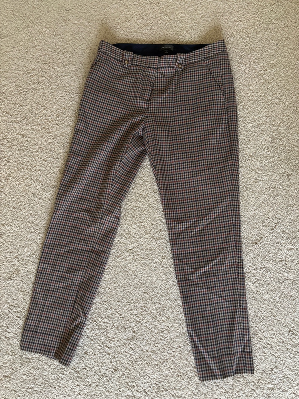 The Limited Brown, Orange, and Blue Checked Women’s Pants